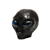 Lava Stone Crystal Alien with Labradorite Eyes - 4" Large Crystal Skull