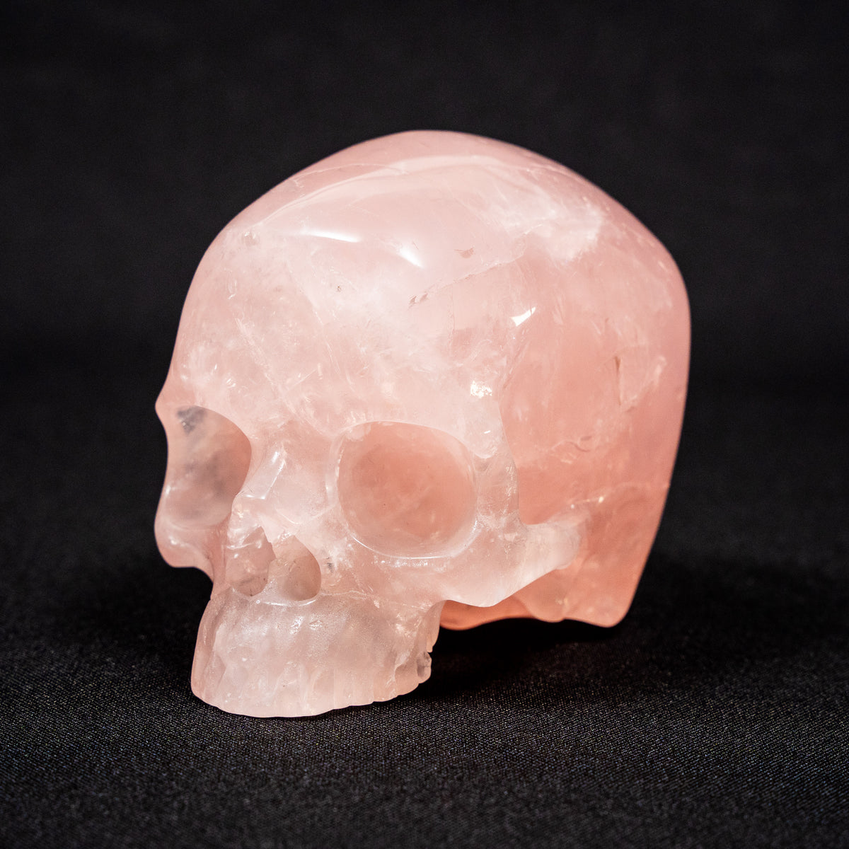 Rose Quartz Jawless Crystal Skull w/ Minor Imperfection - Large Hand Carved 4.5" Reiki, Chakra Healing Gemstone