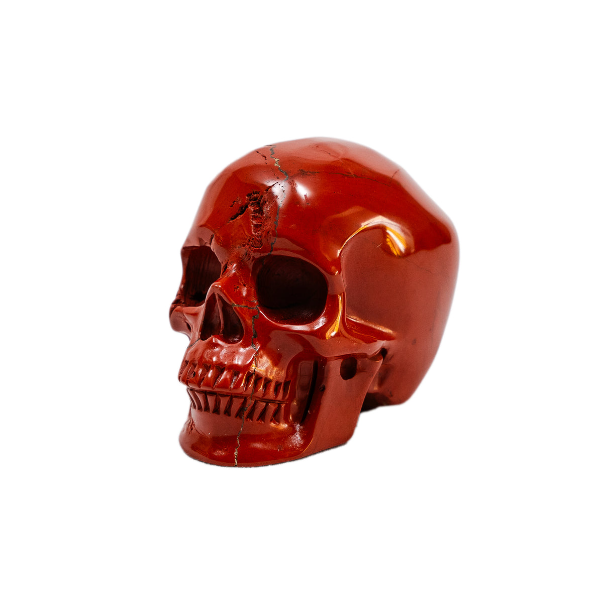 Red Jasper Stone Skull - Hand Carved 3" Reiki, Chakra Healing Crystal Skull