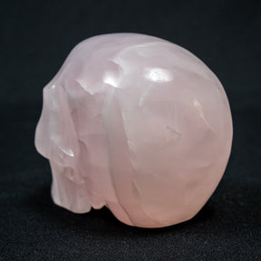 Pink Mangano Calcite Crystal Skull - Large Hand Carved 4.5" Reiki, Chakra Healing Crystal Skull Stones