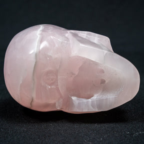 Pink Mangano Calcite Crystal Skull - Large Hand Carved 4.5" Reiki, Chakra Healing Crystal Skull Stones