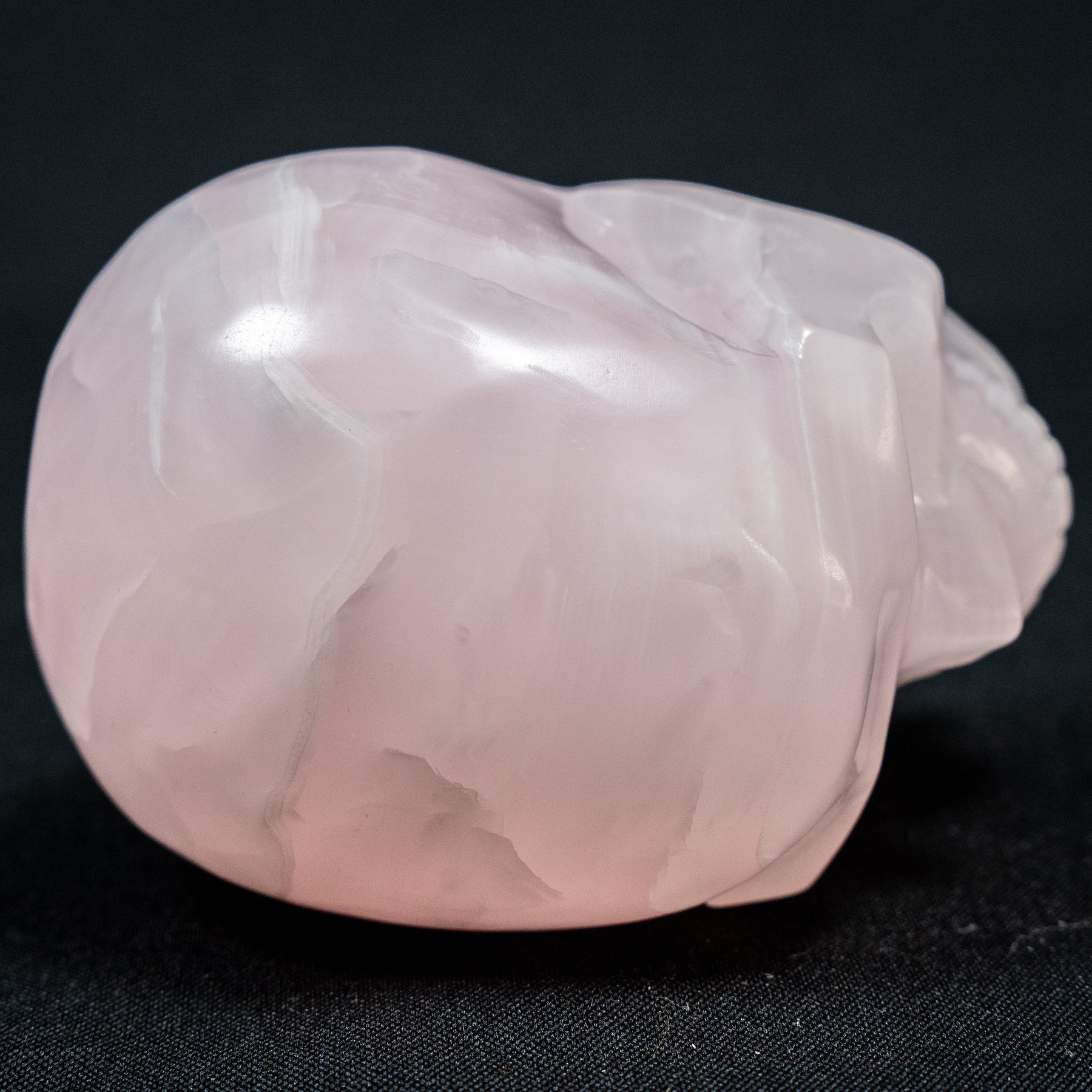 Pink Mangano Calcite Crystal Skull - Large Hand Carved 4.5" Reiki, Chakra Healing Crystal Skull Stones