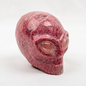 Rhodonite 3.75" Crystal Alien with Rose Quartz Eyes