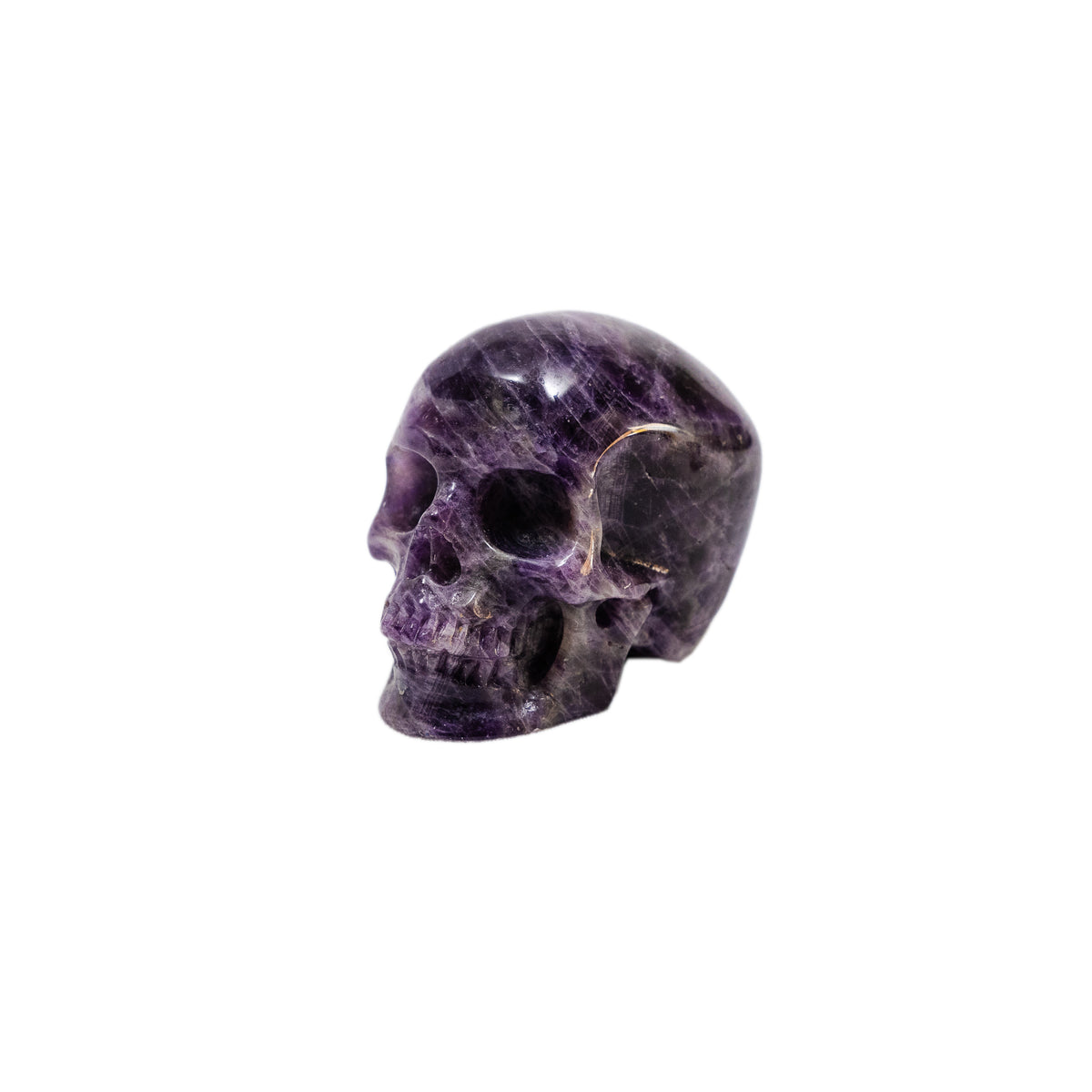 Dream Amethyst Quartz Crystal Skull - Hand Carved 2" Reiki, Chakra Healing Crystal Skull Stones