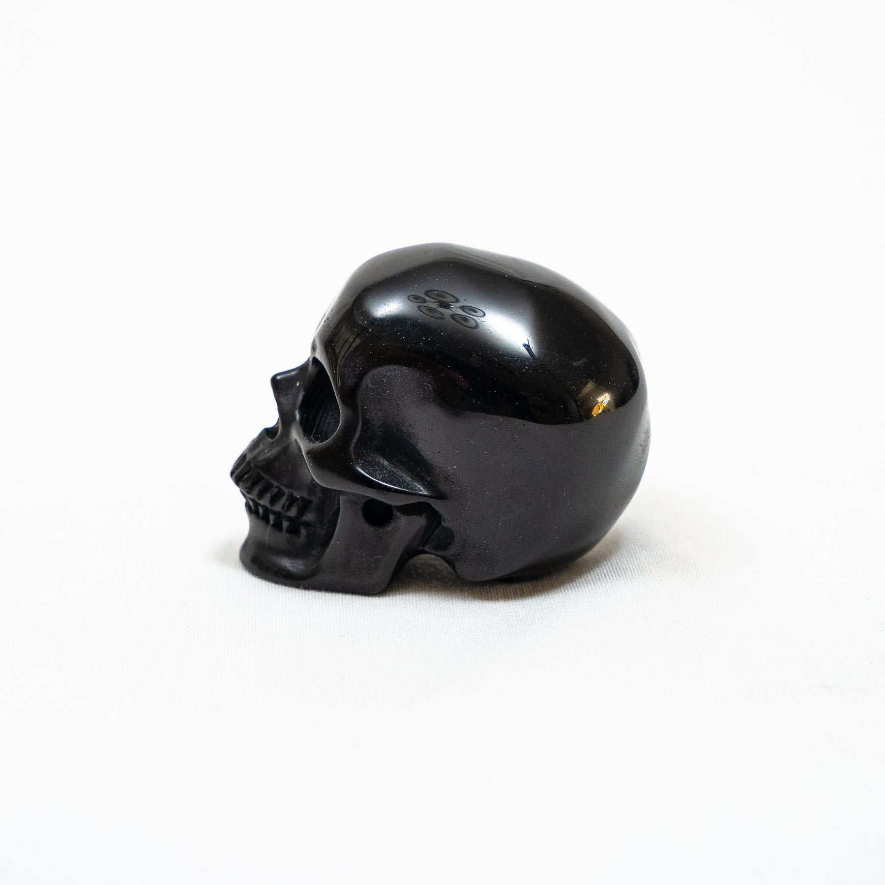 Black Obsidian Crystal Skull - Hand Carved 2" Volcanic Glass Skull