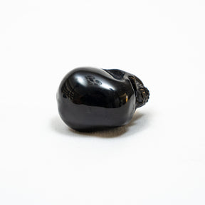 Black Obsidian Crystal Skull - Hand Carved 2" Volcanic Glass Skull