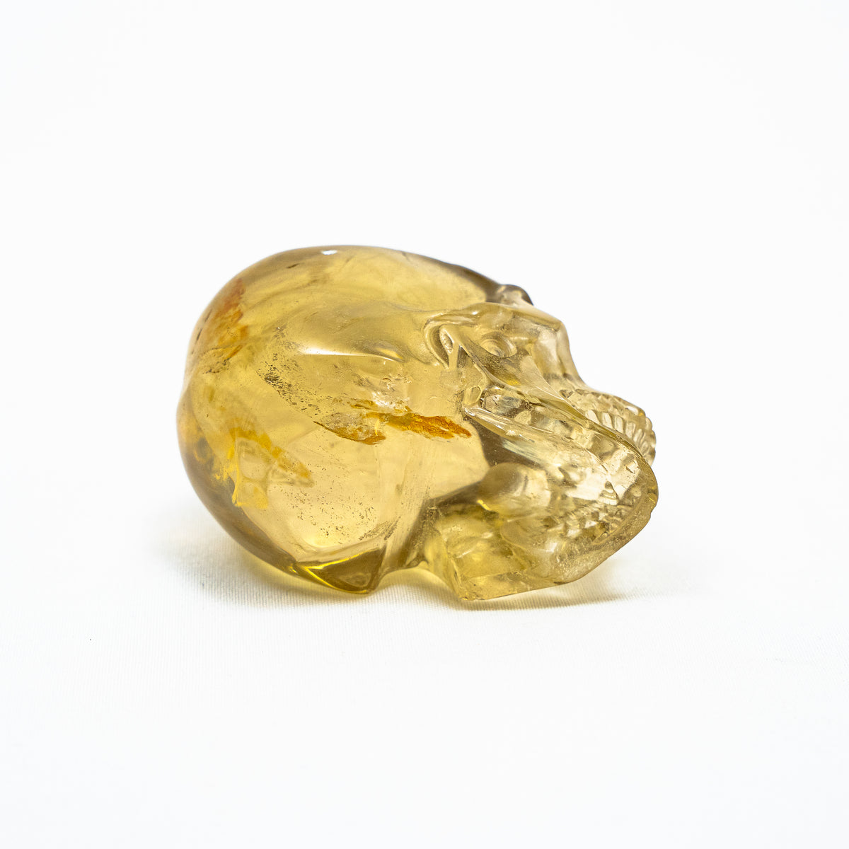 Natural High Quality Citrine Yellow Quartz Crystal Skull - Hand Carved 2.5" Reiki, Chakra Healing Crystal Skull Stones - RARE