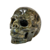 Labradorite Stone Skull - Large Hand Carved 4.5" Reiki, Chakra Healing Crystal Skull Carving