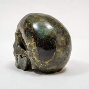 Labradorite Stone Skull - Large Hand Carved 4.5" Reiki, Chakra Healing Crystal Skull Carving