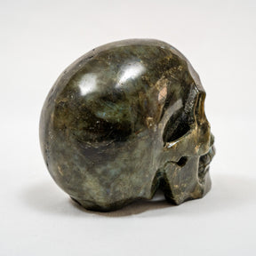 Labradorite Stone Skull - Large Hand Carved 4.5" Reiki, Chakra Healing Crystal Skull Carving