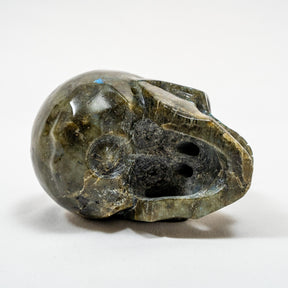 Labradorite Stone Skull - Large Hand Carved 4.5" Reiki, Chakra Healing Crystal Skull Carving