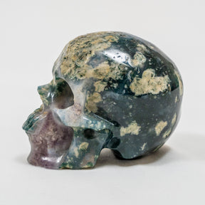 Moss Agate Crystal Skull 3.5" Hand Carved