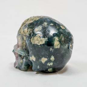 Moss Agate Crystal Skull 3.5" Hand Carved