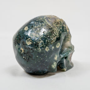 Moss Agate Crystal Skull 3.5" Hand Carved