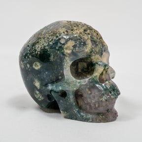 Moss Agate Crystal Skull 3.5" Hand Carved