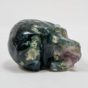 Moss Agate Crystal Skull 3.5" Hand Carved