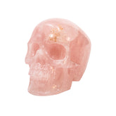 Rose Quartz Crystal Skull - Large Hand Carved 5" Reiki, Chakra Healing Gemstone