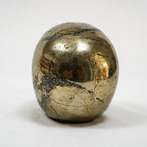 Gold Iron Pyrite Crystal Skull - Large Hand Carved 5" Reiki, Chakra Healing Crystal Skull Stone