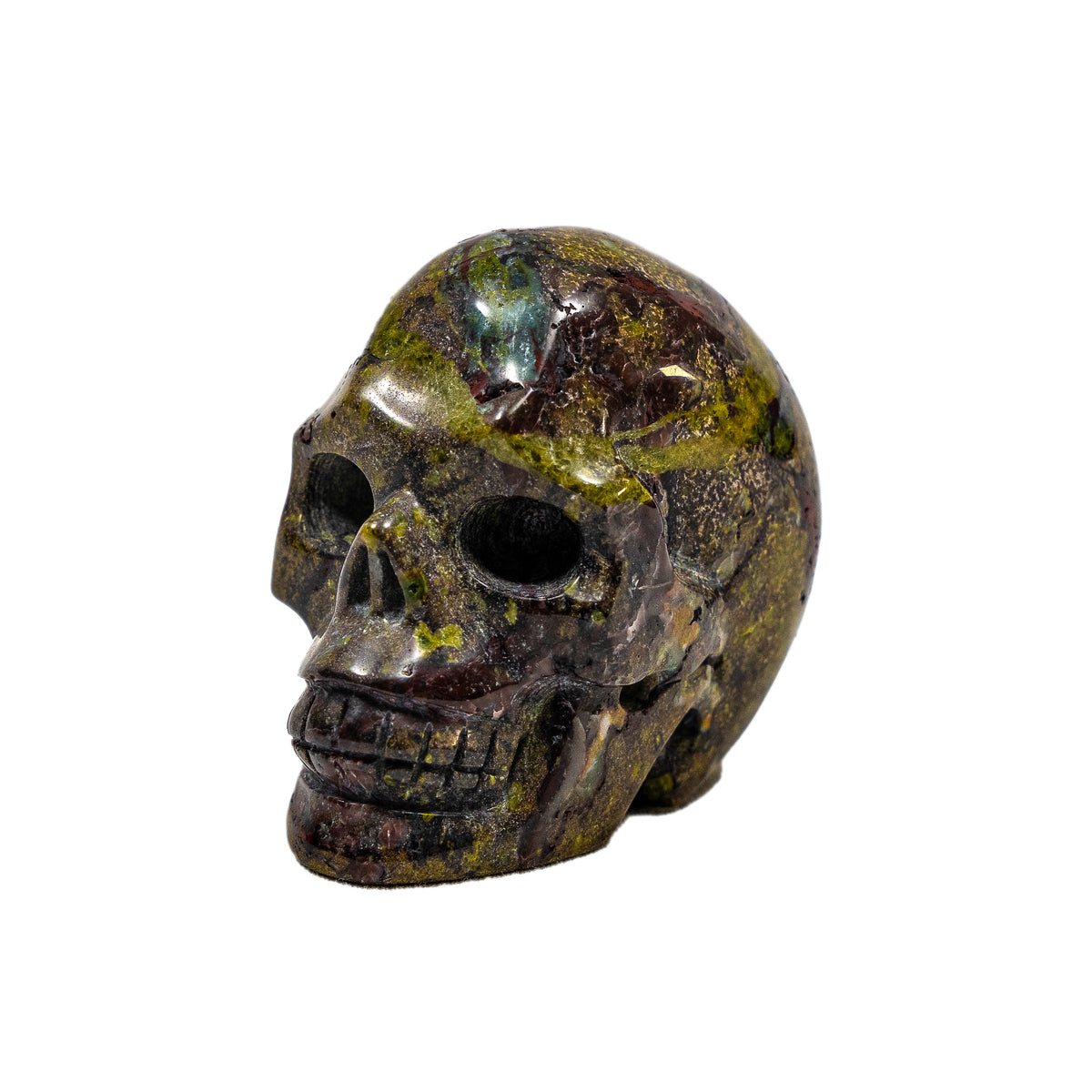 Dragons Bloodstone Crystal Skull - Small Hand Carved 2.5" Reiki, Chakra Healing Crystal Skull Stones