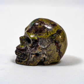 Dragons Bloodstone Crystal Skull - Small Hand Carved 2.5" Reiki, Chakra Healing Crystal Skull Stones