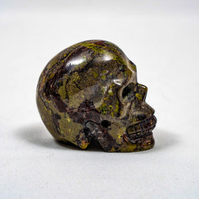 Dragons Bloodstone Crystal Skull - Small Hand Carved 2.5" Reiki, Chakra Healing Crystal Skull Stones