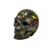 Dragons Bloodstone Crystal Skull - Small Hand Carved 2.5" Reiki, Chakra Healing Crystal Skull Stones