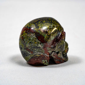 Dragons Bloodstone Crystal Skull - Small Hand Carved 2.5" Reiki, Chakra Healing Crystal Skull Stones