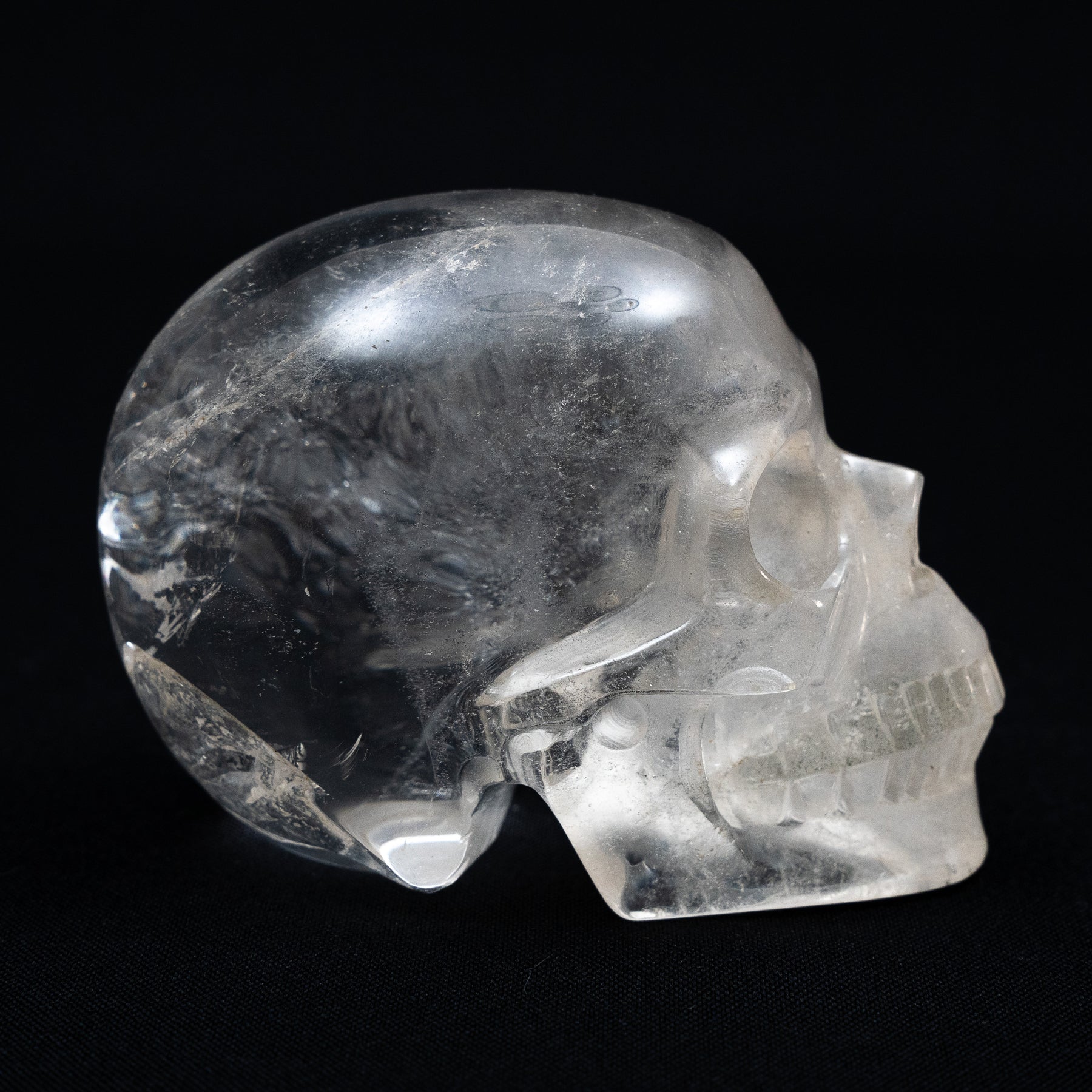 Ultra High Quality Smoky Quartz Crystal Skull - Large Hand Carved 4.25" Reiki Chakra Healing Crystal Skull Stones