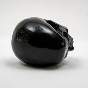 Black Obsidian Crystal Skull - Large Hand Carved 4.75" Volcanic Glass Skull