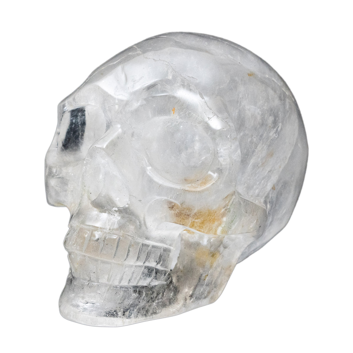 Smoky Quartz Crystal Skull - Large Hand Carved 4.75" Reiki Chakra Healing Crystal Skull Stones