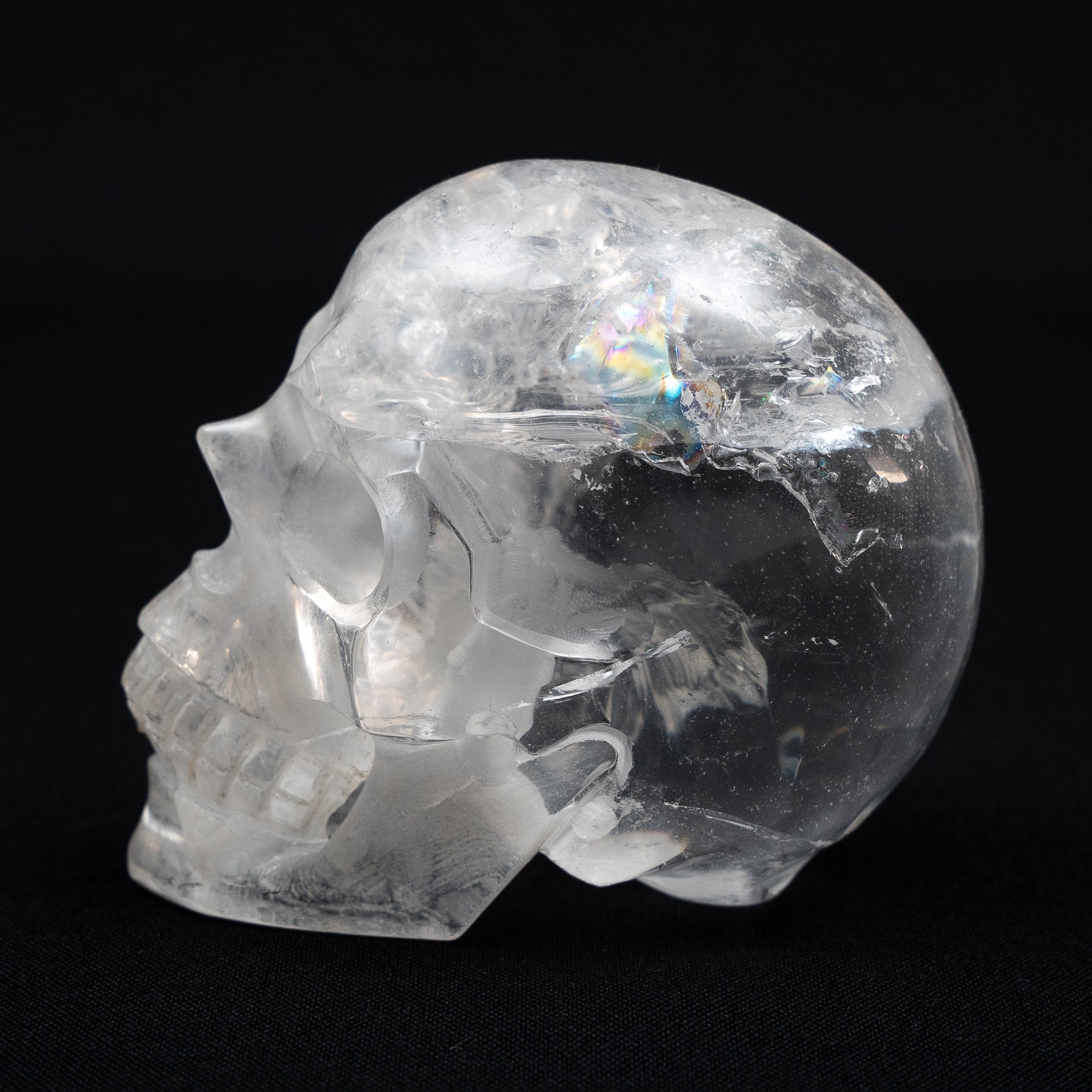 High Quality Clear Quartz Crystal Skull - Large Hand Carved 4.25" Reiki Chakra Healing Crystal Skull Stones