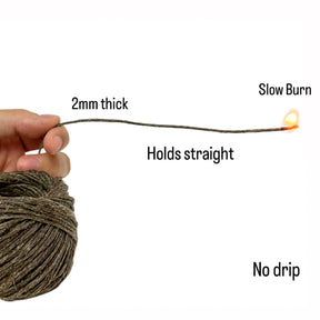 Thick Natural Hemp Wick & Beeswax