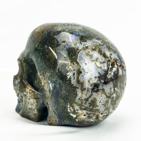 Moss Agate 4.75" Large Crystal Skull