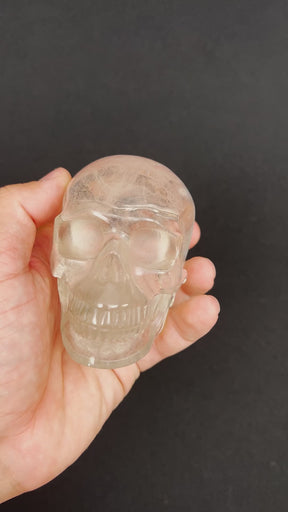 Ultra High Quality Smoky Quartz Crystal Skull - Large Hand Carved 4.25" Reiki Chakra Healing Crystal Skull Stones