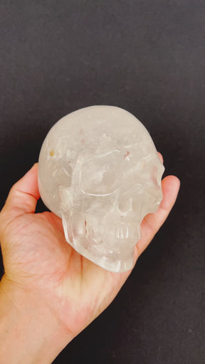 Clear Quartz Crystal Skull - Large Hand Carved 5" Reiki Chakra Healing Crystal Skull Stones