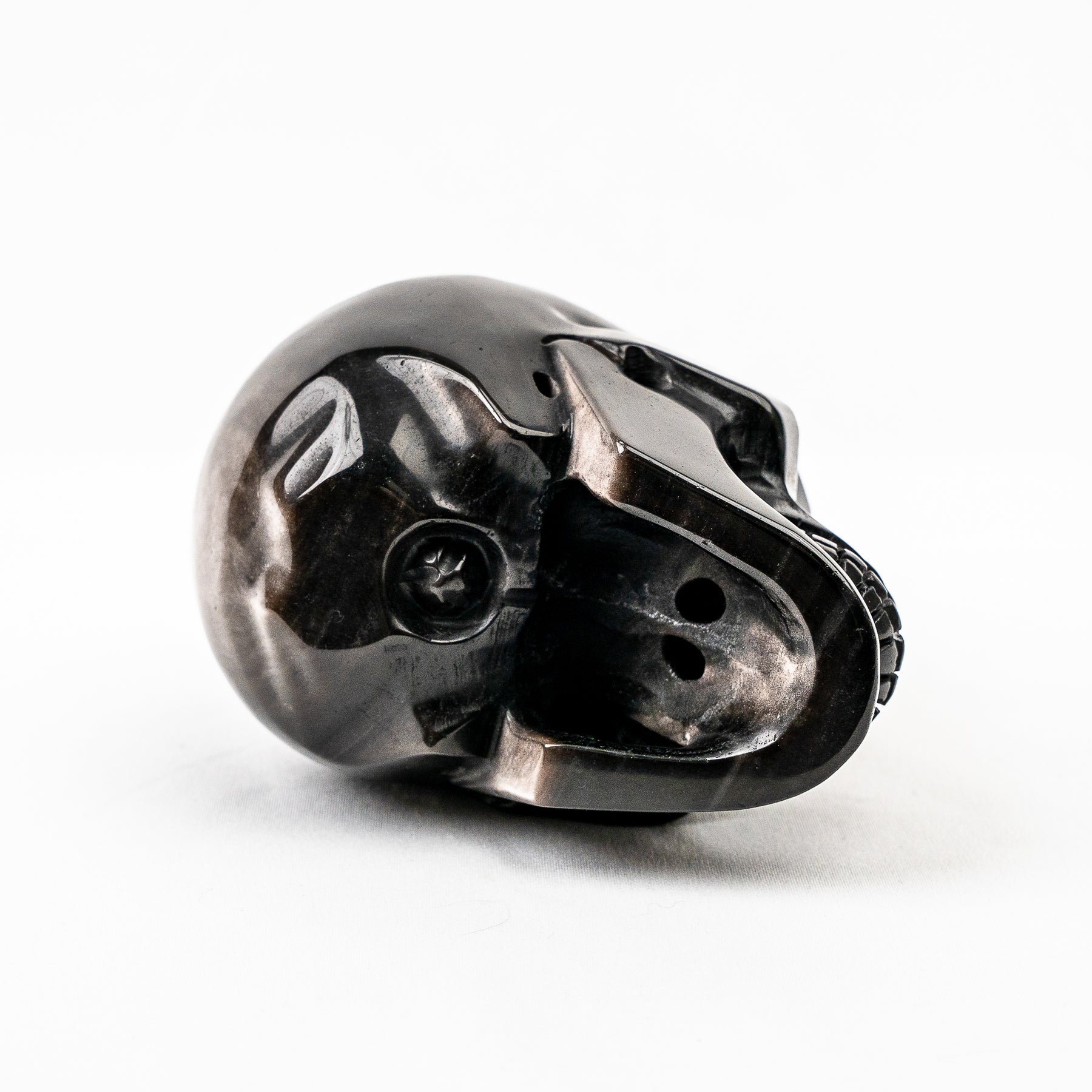 High Quality Silver Obsidian 4.5" Large Crystal Skull