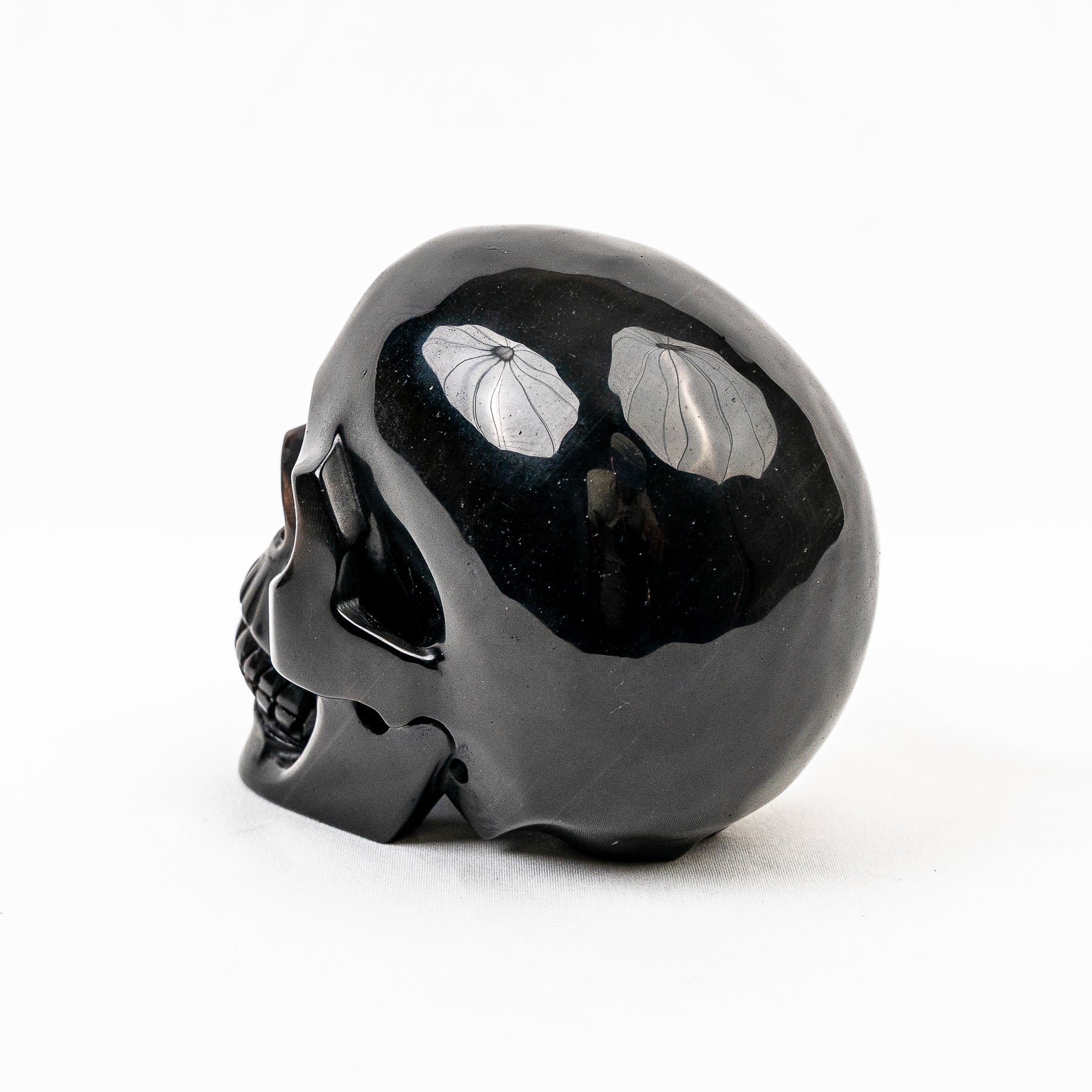 High Quality Silver Obsidian 4.5" Large Crystal Skull