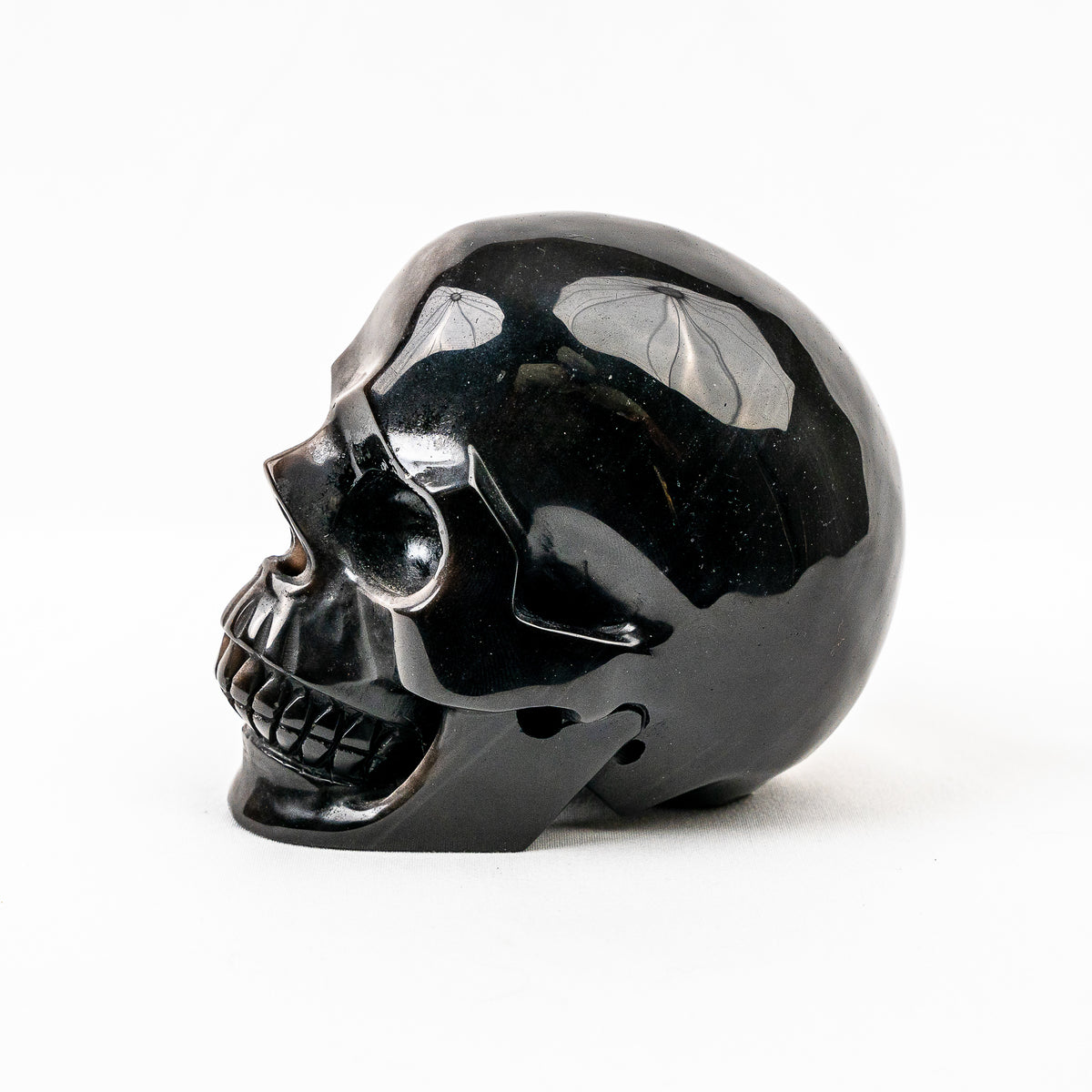 High Quality Silver Obsidian 4.5" Large Crystal Skull