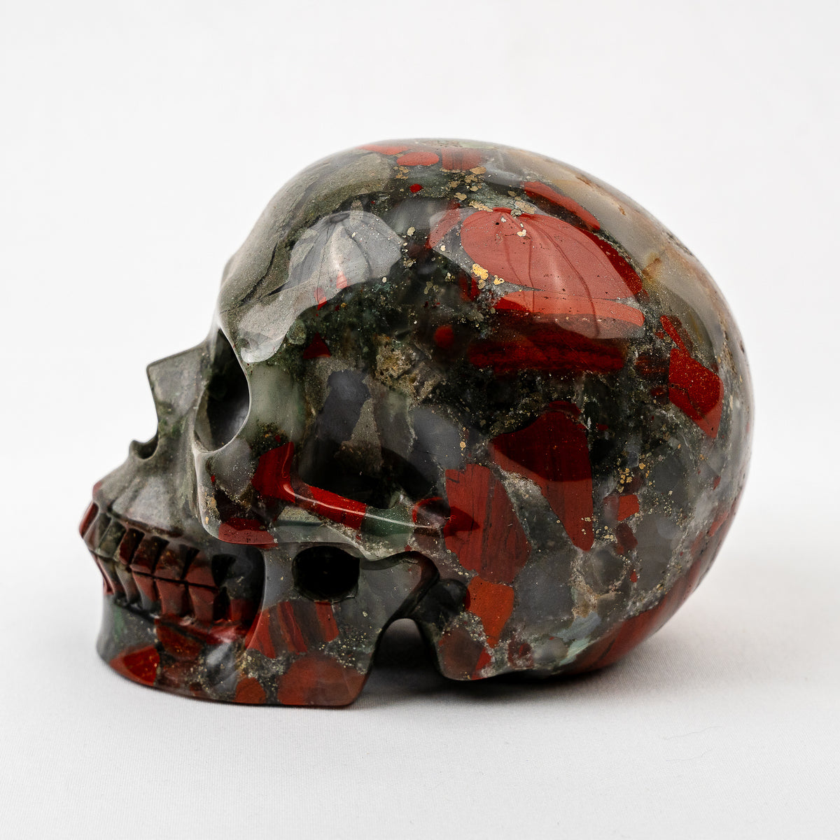 Bloodstone 5" Large Crystal Skull