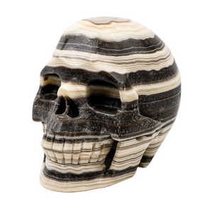 Zebra Calcite 4.25" Large Crystal Skull