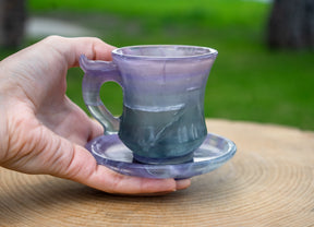 Rainbow Fluorite Crystal Tea Cup Set