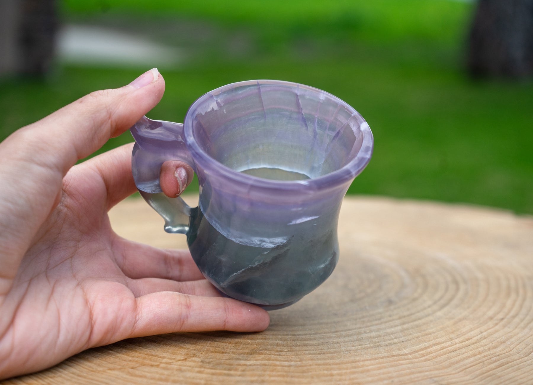 Rainbow Fluorite Crystal Tea Cup Set