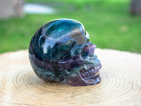 High Quality Rainbow Fluorite 4.5" Crystal Skull