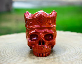 Red Jasper 4.25" Crowned Crystal Skull