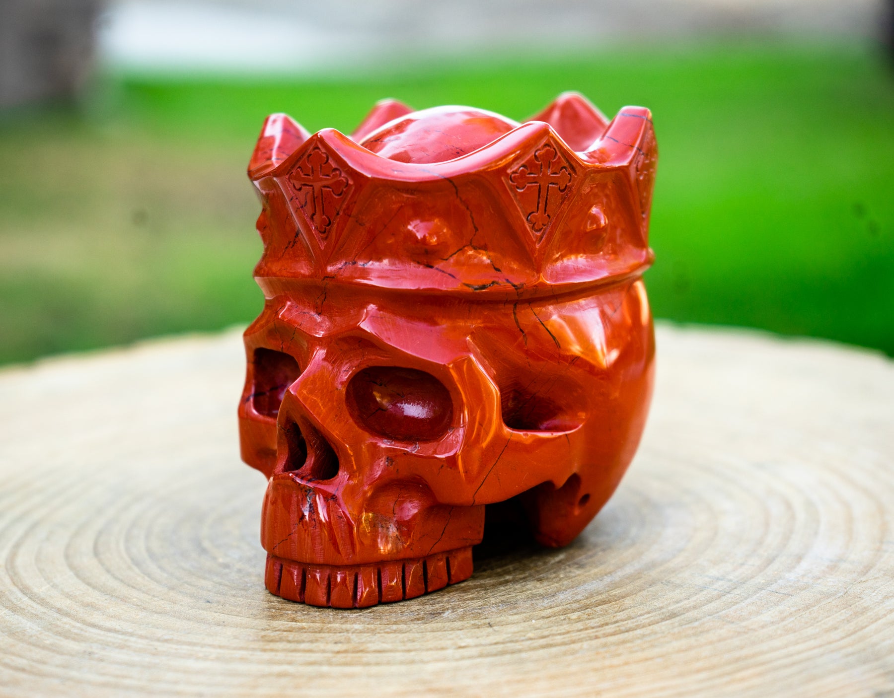 Red Jasper 4.25" Crowned Crystal Skull