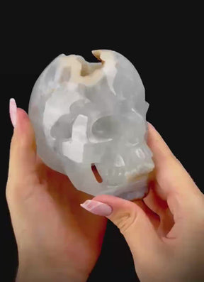 Geode Agate 4.5" Crystal Skull - RARE
