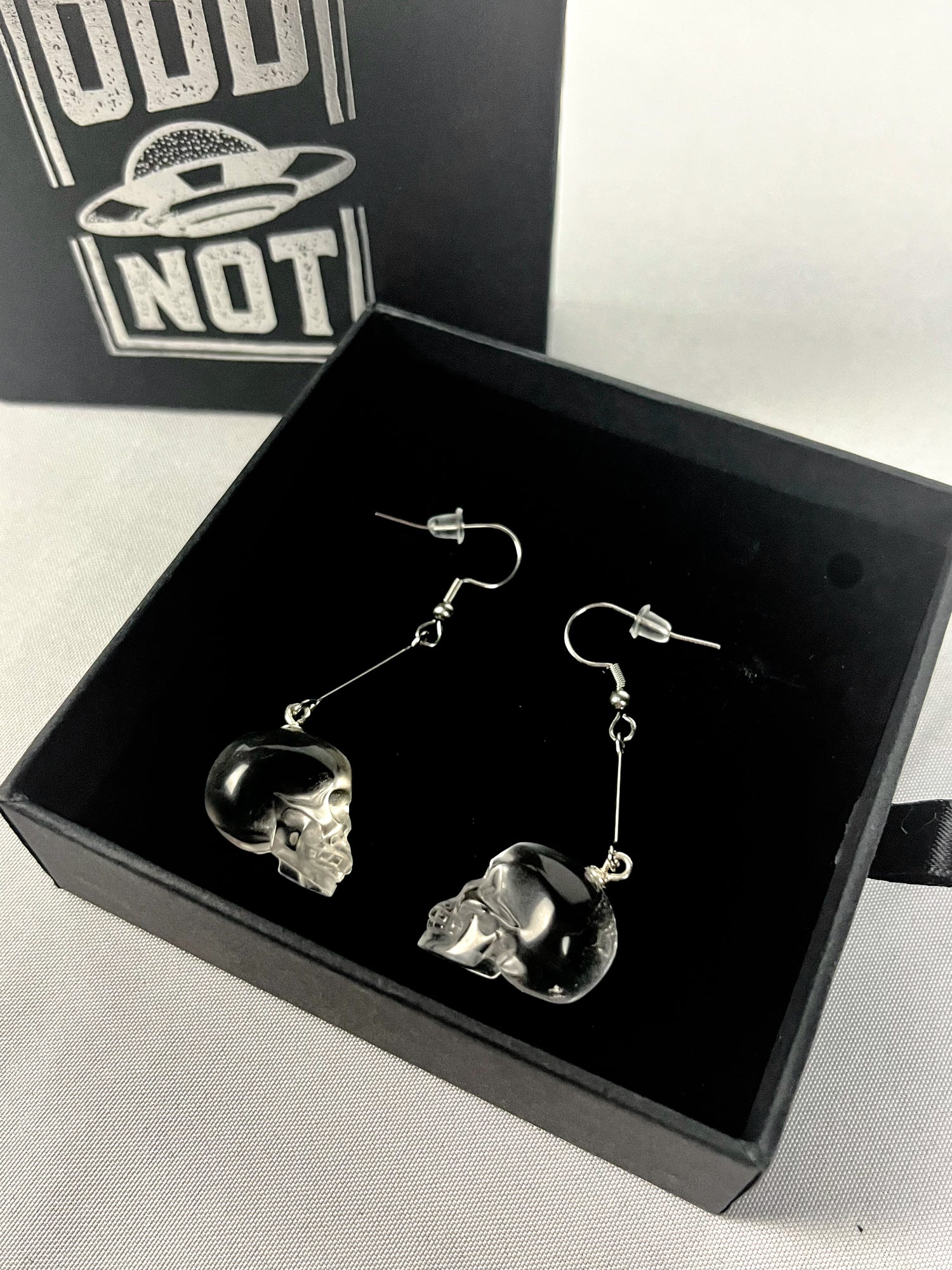 AAA Quality Quartz Crystal Skull Earrings