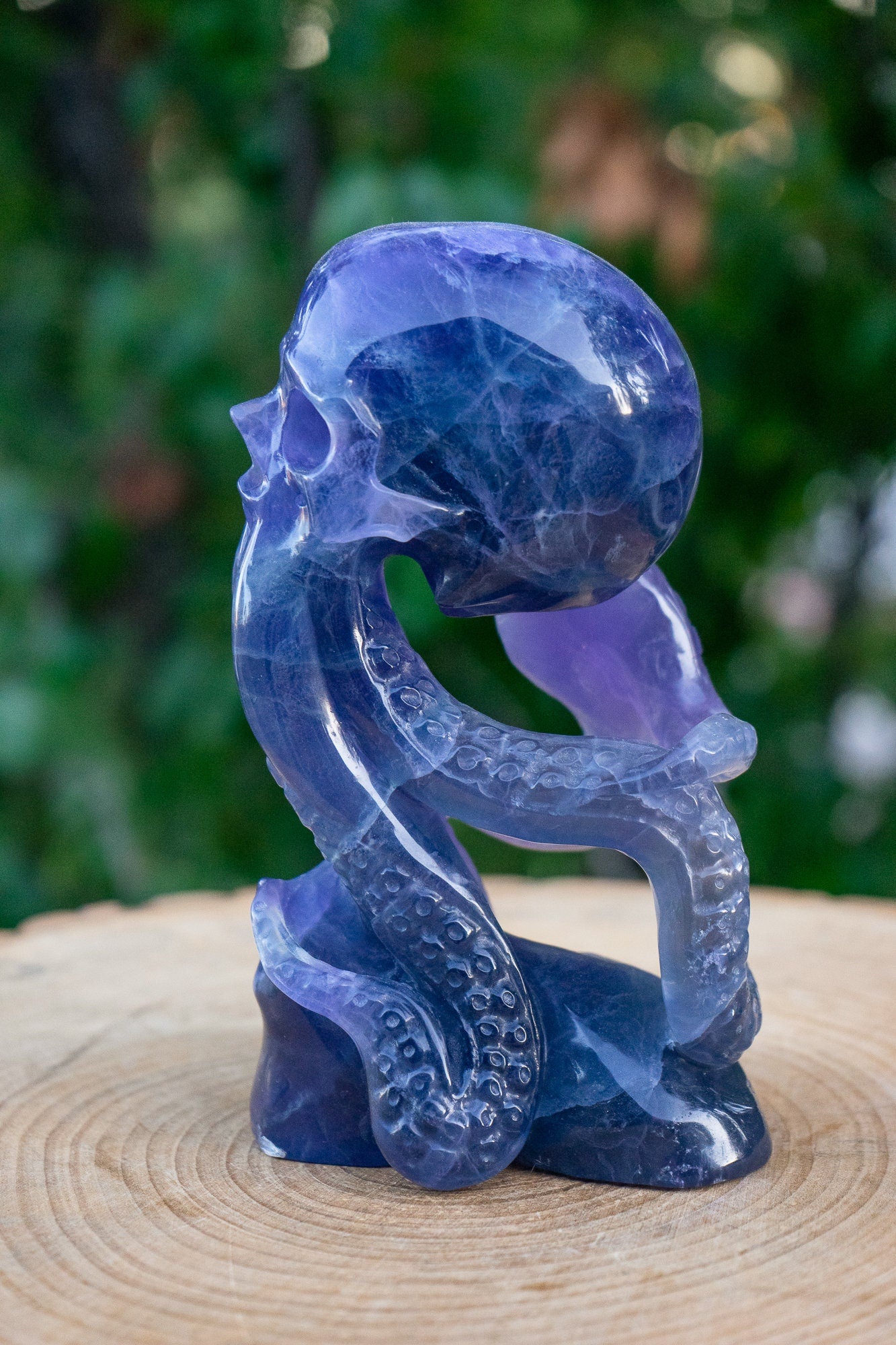 Cthulhu Idol Rainbow Fluorite 7.25" Crystal Skull