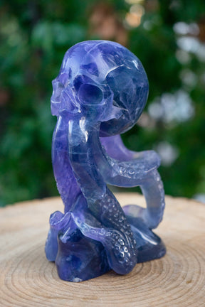 Cthulhu Idol Rainbow Fluorite 7.25" Crystal Skull