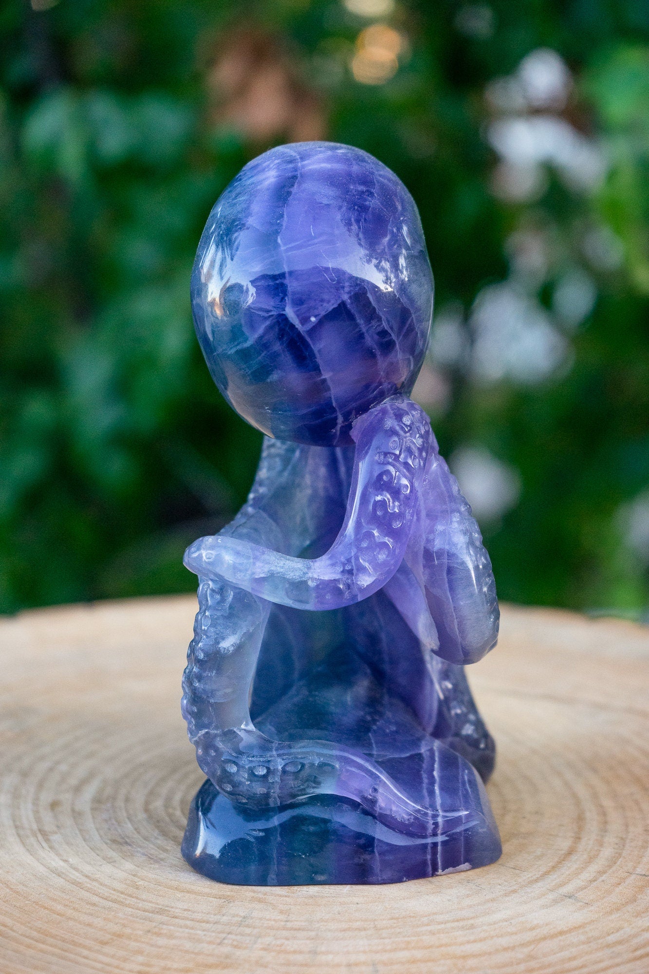 Cthulhu Idol Rainbow Fluorite 7.25" Crystal Skull